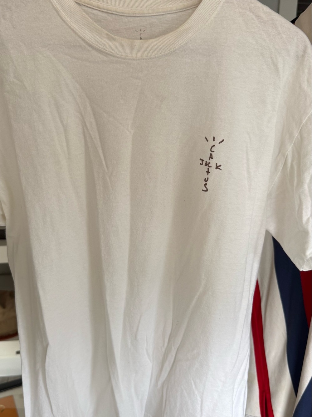 Cactus Jack by Travis Scott White Short-Sleeve Tee with Small Chest Graphic